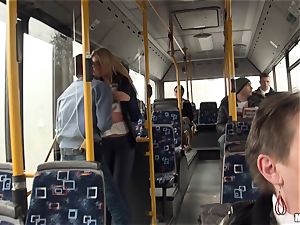 Lindsey Olsen porks her man on a public bus